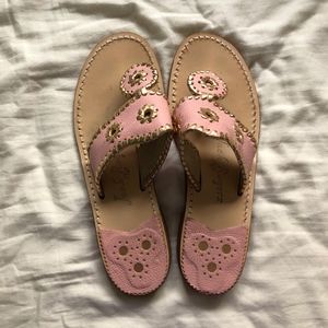 Jack Rogers Light Pink & Gold Size 7.5